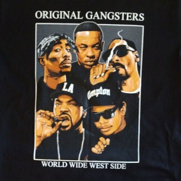 Y2K SHAKA Wear Black OG Original Gangsters Hip Hop Print Tee Men's 2XL - Picture 1 of 10